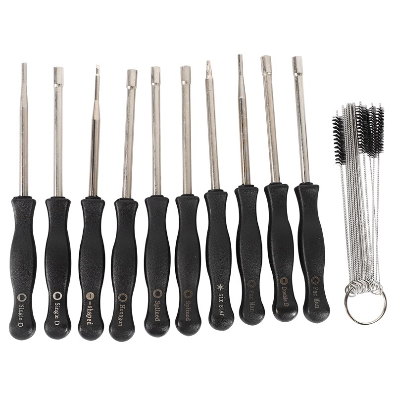10 Pcs Tune up Carburetor Adjusting Screwdriver Tool Kit with Carb Cleaning Needles Brushes for Walbro Zama Ryobi for Stihl Echo