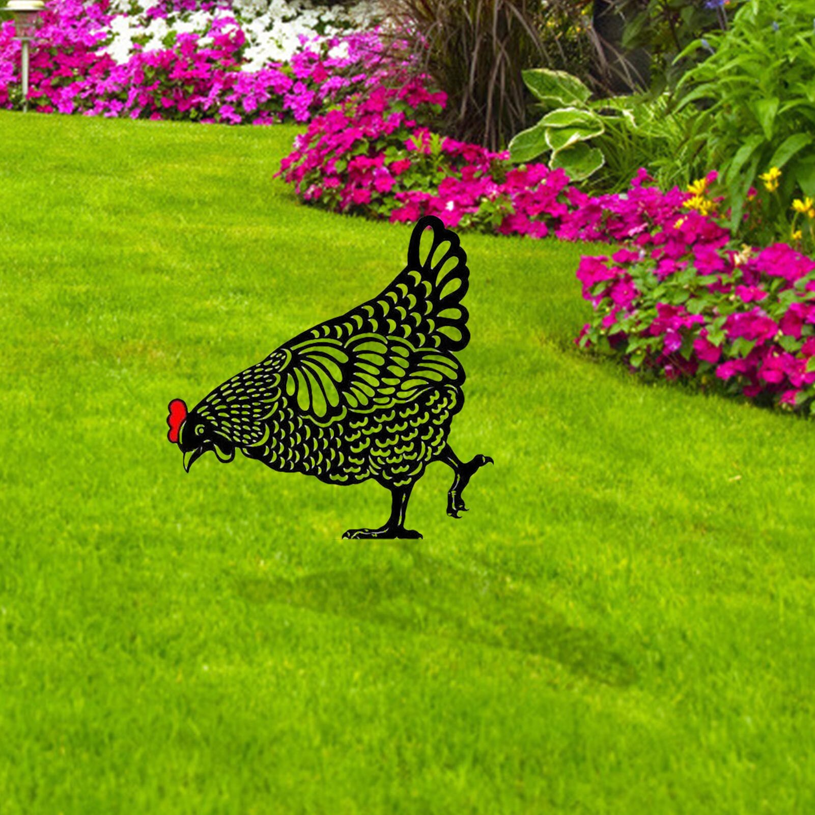Ornamenti da giardinaggio pollaio arte giardino esterno cortile prato arredamento metallo gallina cortile arredamento regalo decorazioni pasquali