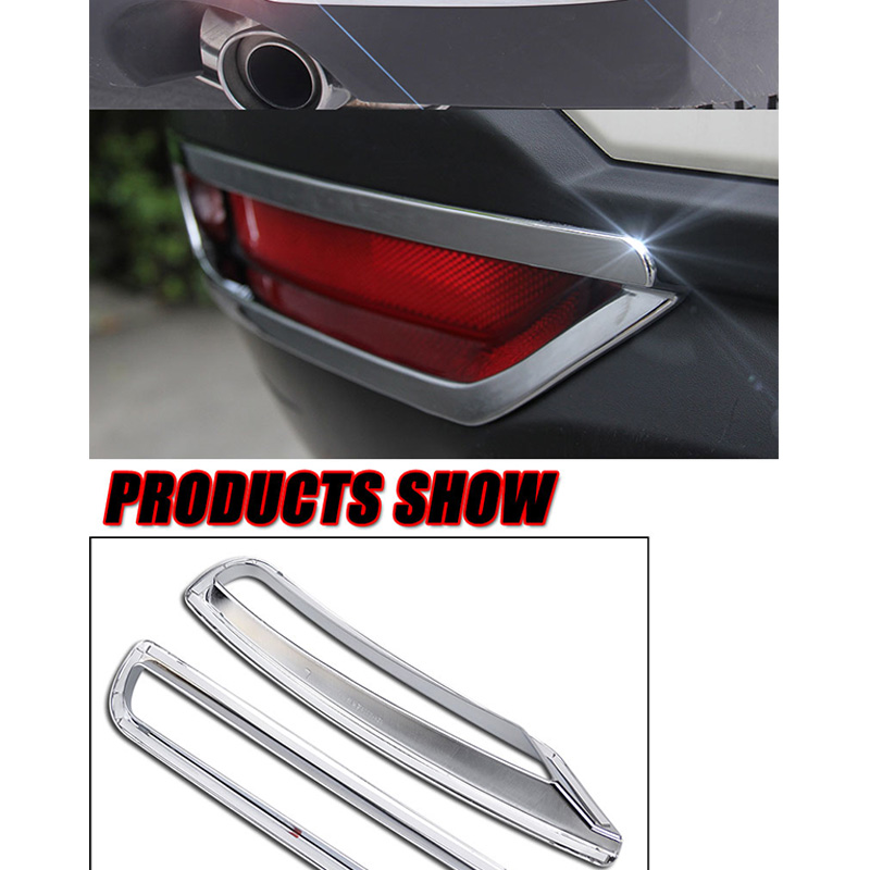 for Subaru forester SJ Chrome Rear Fog Light Lamp Bumper Cover Trim Bezel Car Styling Sticker Molding