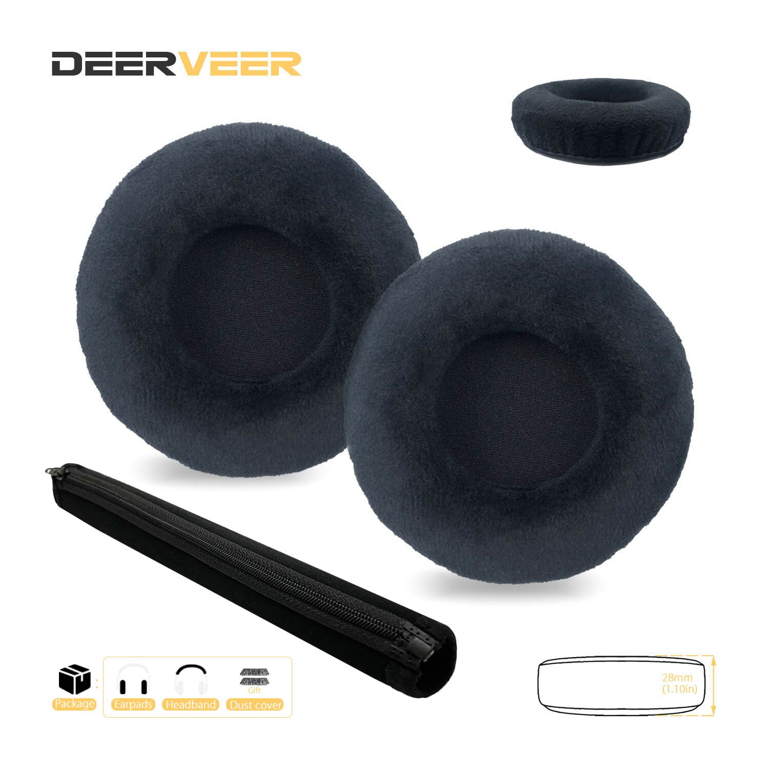 DEERVEER-almohadillas de repuesto para auriculares Bluedio T5, T4, T4S, cojines de espuma viscoelástica gruesa, diadema: 10 and band