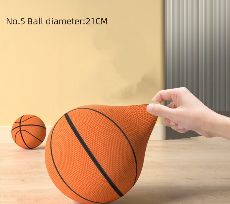 Indoor Silent Basketball Cloth Cover Soft And High Elastic Foam Mute Ball No Noise Sports Ball Density Ball Sports Games: Yellow