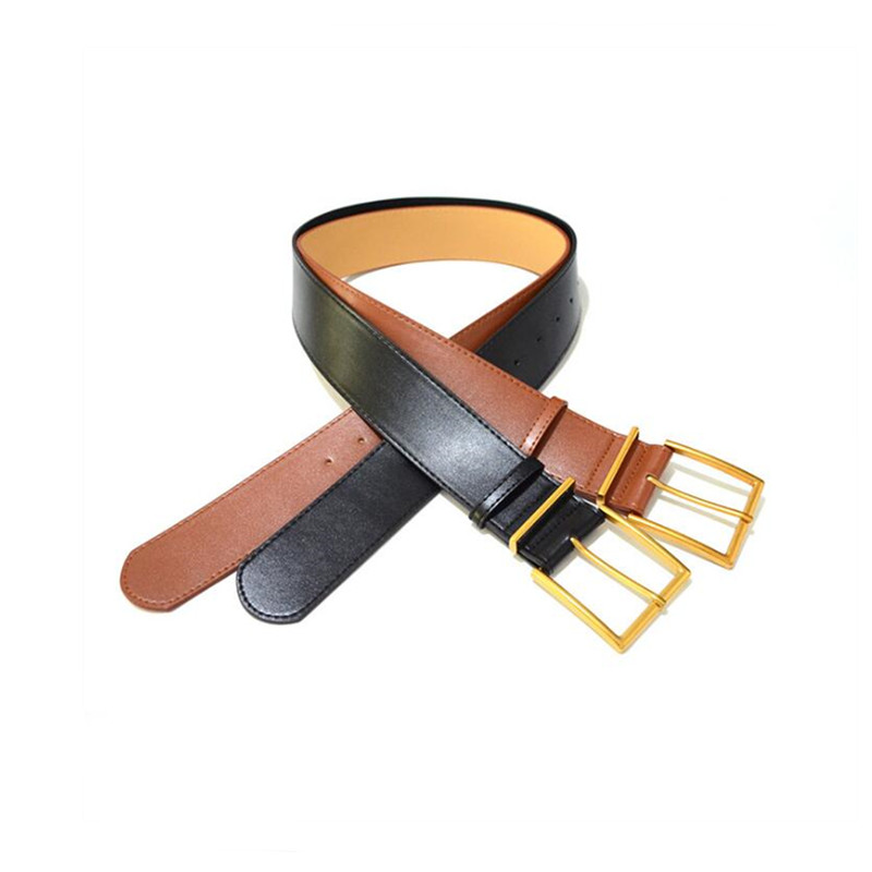 Cinturón ancho para mujer, cinturón Vintage con hebilla grande, cinturones negros para jeans, correa de piel sintética marrón, cinturones de vestir para mujer