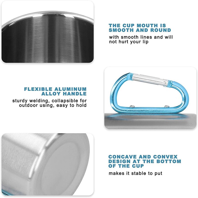 Tazza da caffè da campeggio da 12 once tazza da caffè in acciaio inossidabile Home Office tazza da tè bevanda calda e fredda
