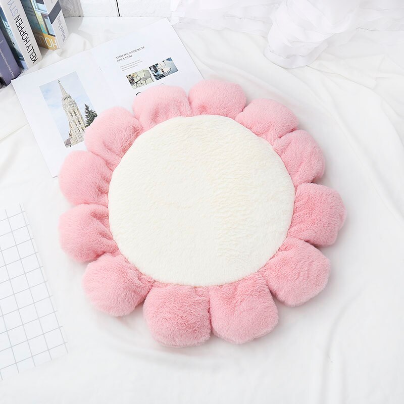 Voermat voor huisdieren, bloemenmat voor huisdieren, dubbellaags, waterdichte kattenbakmat, meerdere kleuren om uit te kiezen, kennelmat voor honden en katten: Een stijl / Diameter 55cm