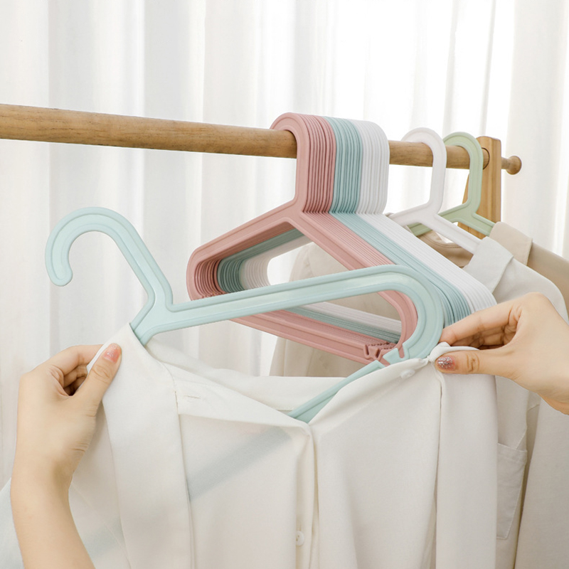 10 stks Draagbare Kinderen Jassen Opslag Hanger Closet Organizer Baby Hangers Display Hangers Kinderkleding Plastic Hanger Rekken
