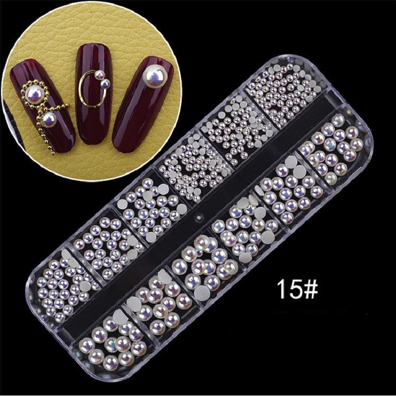 Crystal Kleurrijke Steentjes 3D Nail Art Decor Glitter Gem Stones Manicure Art Decorations Goud Zilver Strass: 15