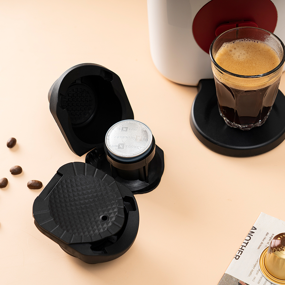 icafilas wiederverwendbarer Adapter für Dolce Gusto Piccolo xs Maker & für Nescafe Genio S Plus Nespresso Kaffeekapsel-Konvertierungshalter