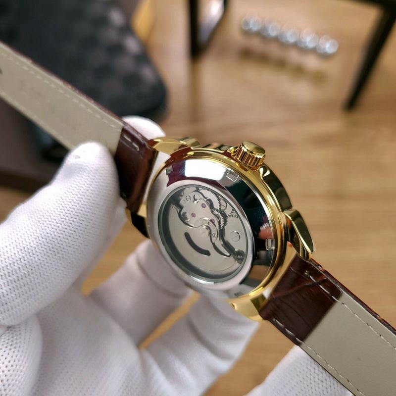 Omega- Brand Automatische Mechanische 007 Horloges Mannen Waterdichte Skeleton Polshorloge Met Vrouwen Mannen Lederen Band