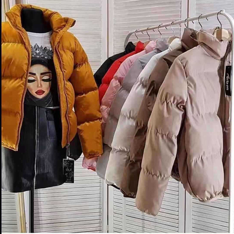 bulle manteau femmes solide Parka col montant surdimensionné court Parka hiver femme bouffant épaissir veste Mujer
