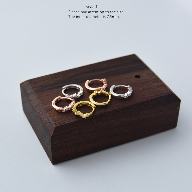 925 Sterling Zilveren Oorbellen Delicate Ronde Zirkoon Oor Ring Oor Bot Oor Gesp Wilde Persoonlijkheid Vrouw Meisje Oor Sieraden