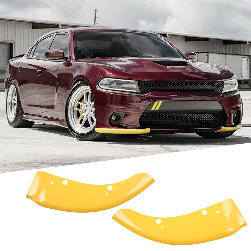 Pair Front Bumper Lip Splitter Spoiler for Dodge Charger Srt Scat Pack 15-19