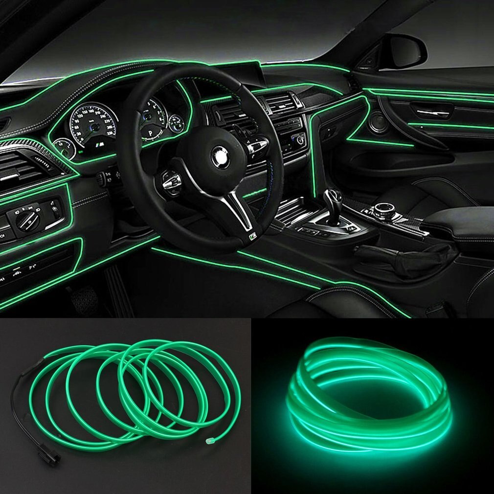 1pc led el lys bil køretøj styling diy lys fleksibel indretning dekoration støbning lys strip bil fest dekoration lys