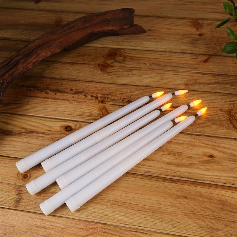 25 pieces 11 inch Flickering Yellow light Battery Powered Electronic Taper Candles,Flameless Long Led Candles For Dinner Wedding: yellow light B