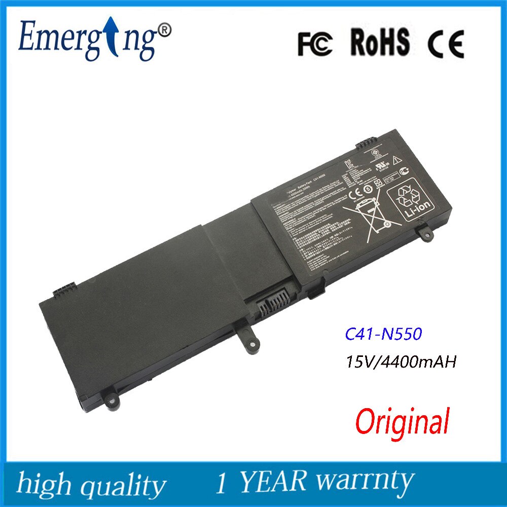 Original 15V 59Wh nueva batería de portátil para Asus N550 N550J N550JA N550JV N550JK Q550L Q550LF N550X47JV G550JK G550JKC41-N550