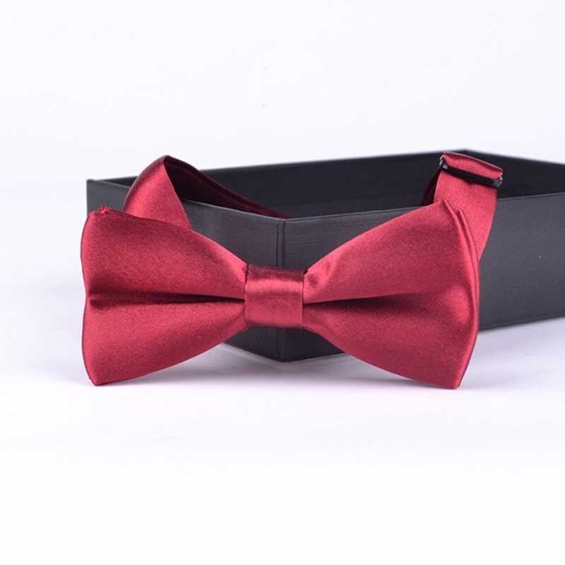 Solid Parent-Child Bow tie Charming Kids Pets Adult Family Butterfly Satin Party Dinner Wedding Cute bow tie Accessory: Kid Burgundy
