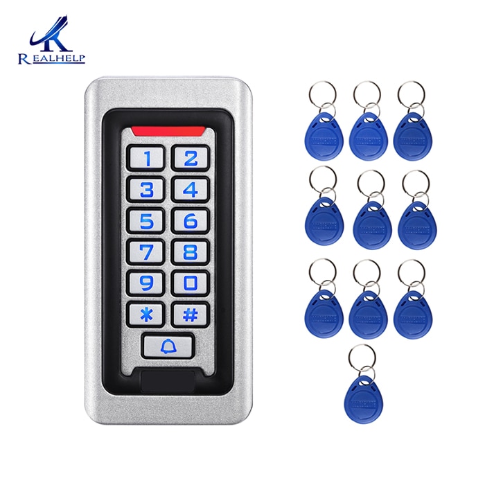 2000Users Metal Stainless Steel RFID Access Control Keypad IP68 Waterproof Outdoors Card Reader Security 12V/24V DC and AC