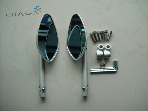 CNC 8mm 10mm Tomok Laterale Posteriore 3D Specchi per Kawasaki Z1000 Z750 R ER6F N W800 ER4N KLX250 KLX VN Serie VERSYS Z 1000 750 ER6N C: Leaf-argento