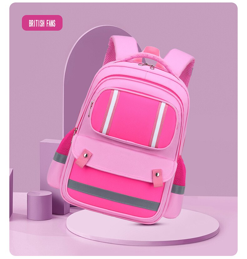 Primaire Kinderen Schooltassen Voor Jongens Grote Orthopedische Rugzak Waterdichte Schooltas Grote Boek Tas Mochila Infantil6630: rose red