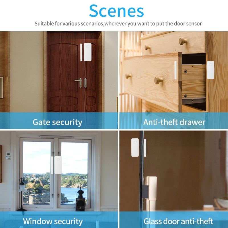 Ewelink WIFI Door Sensor Wireless Window Opening Sensor APP Control Door Security Alarm Magnetic Switch Smart Home Smart Life