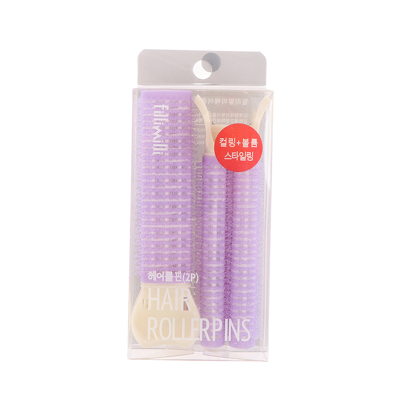 Pinza para rizador de pelo de 2 piezas, pinza esponjosa de raíz de pelo con volumen de autoagarre, rizado natural: Purple