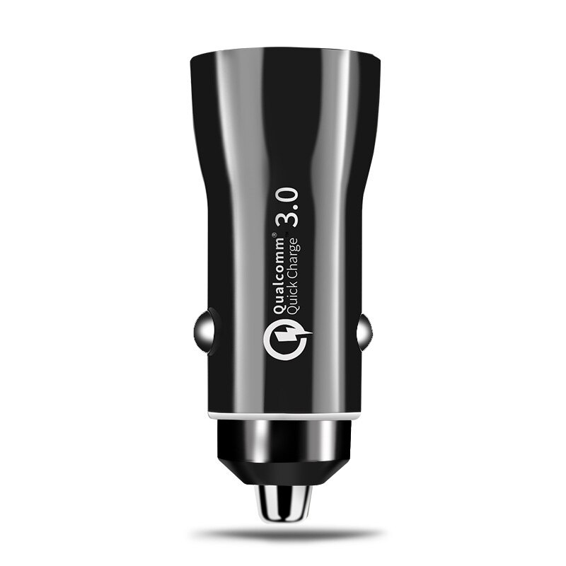 Bil usb lader hurtiglading 3.0 2.0 mobiltelefon lader 2 port usb rask bil lader for iphone samsung nettbrett billader: Type 2 svart