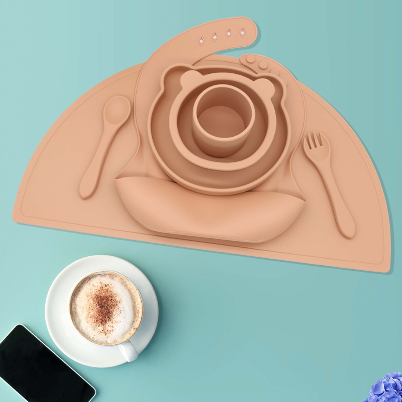 77HD Baby Silicone Placemat Reusable Non-Slip Table Mat Baby Dining Table Pad for Kids Toddler