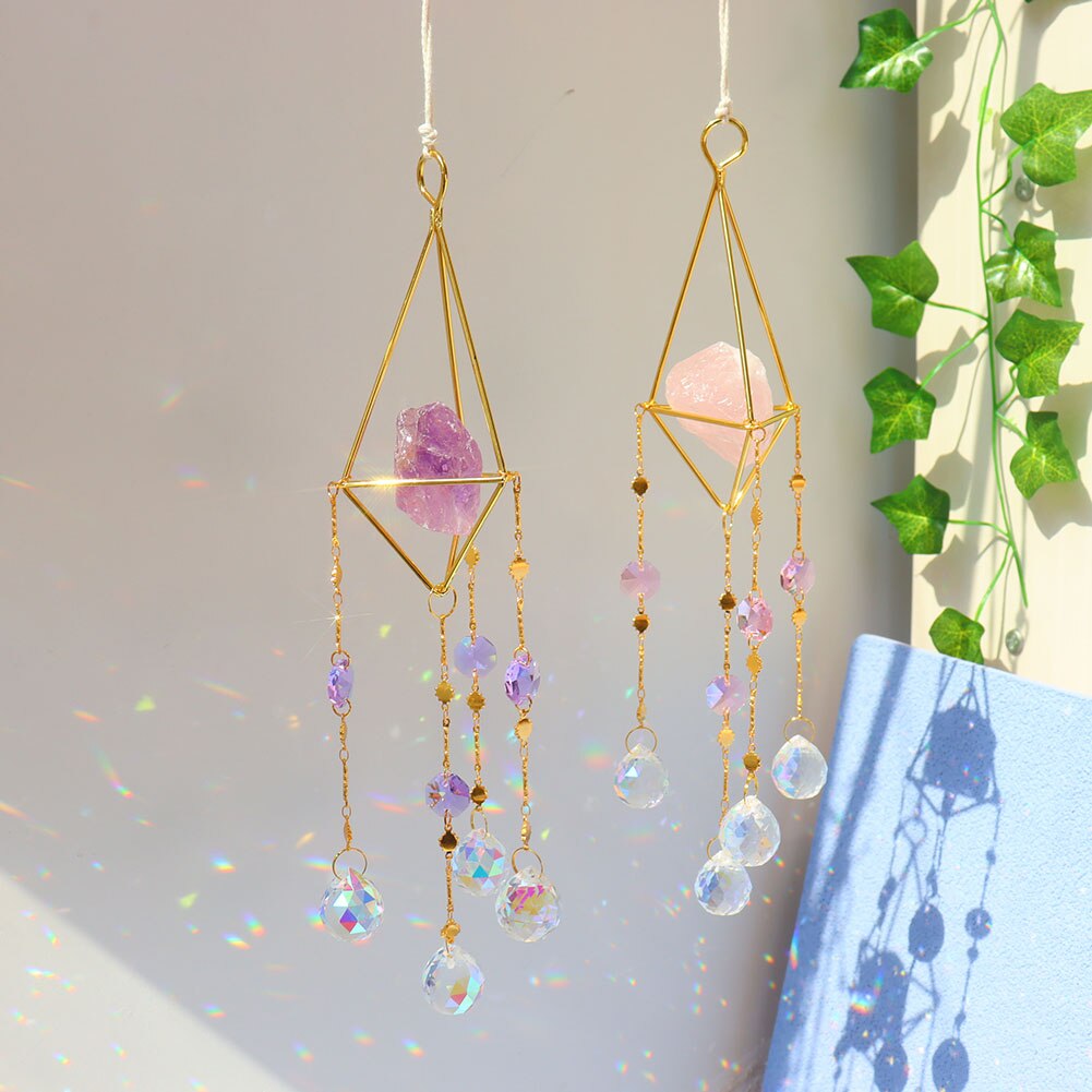 Carrillón de viento de cristal para decoración del hogar, Spinner de viento para ventana, dormitorio, sala de estar, creativos para niñas