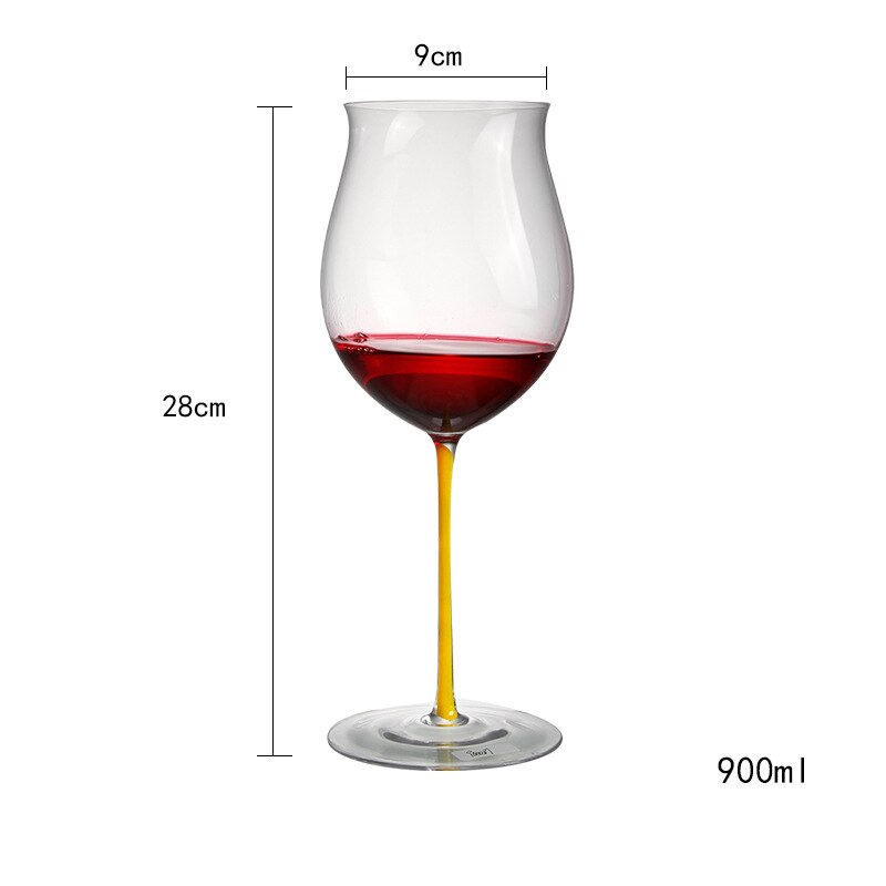Copo de vinho tinto taça de vidro transparente cristal cor Europeus e Americanos grande borgonha copo de vinho tinto copo de champanhe 2 varas: 2 PCS 900081