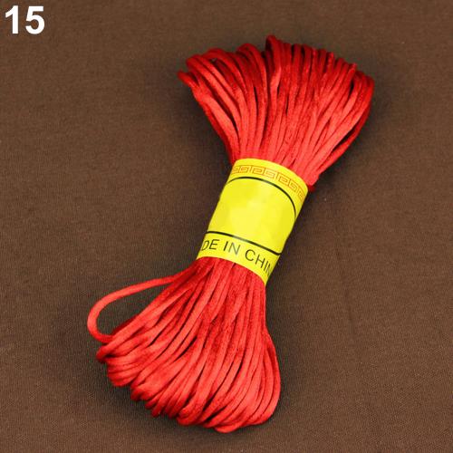 20M Nylon Braiding String Chinese Knot Cord Rattail Satin Braided String Jewelry findings Beading Rope for DIY crafts: Rood