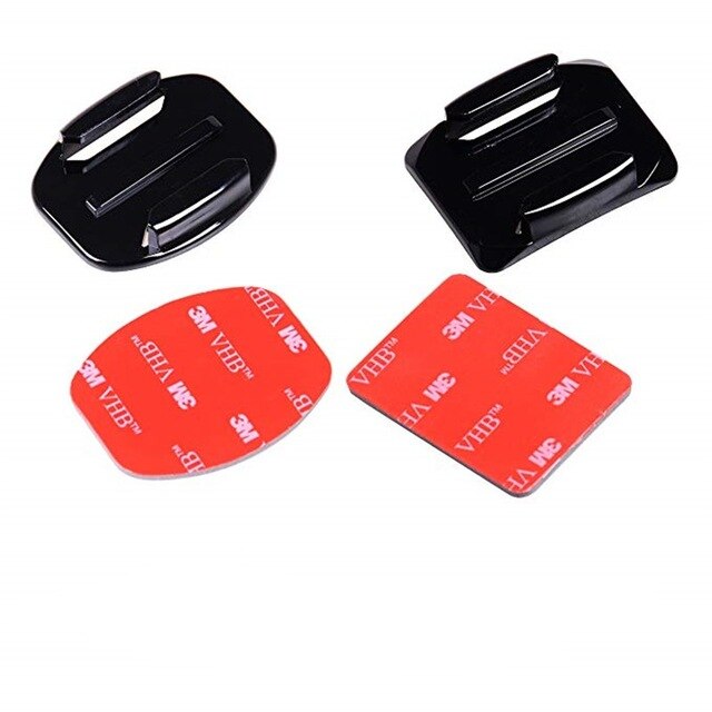 Soportes adhesivos para GoPro 9 8 7 5 6, soportes planos curvos 3M, almohadillas adhesivas para Go Pro Xiaomi Yi SJCAM, cámara de acción, tablero para casco, coche: 4PCS