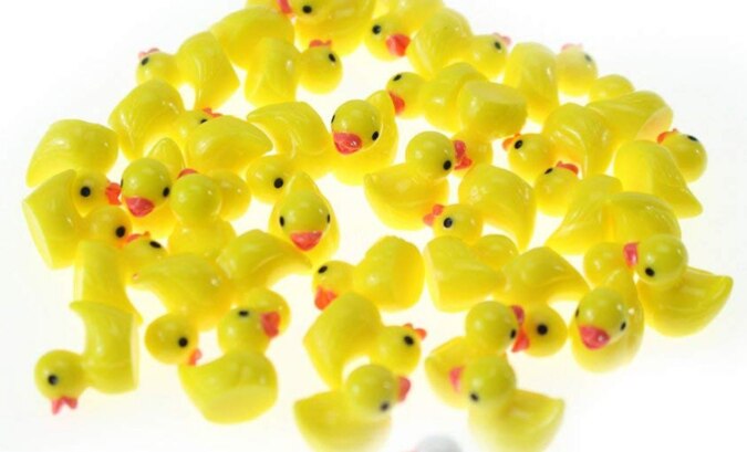 5Pcs Leuke Miniatuur Beeldje Ornamenten Voor Thuis Gele Eendjes Beeldje Miniatuur Voor Fairy Tuin Home Decoratie Accessoires: YELLOW