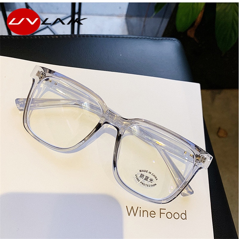 Gafas cuadradas UVLAIK Anti Blue Light, montura de gafas para mujer y hombre a la con marco grande, monturas de gafas transparentes para mujer, gafas ópticas