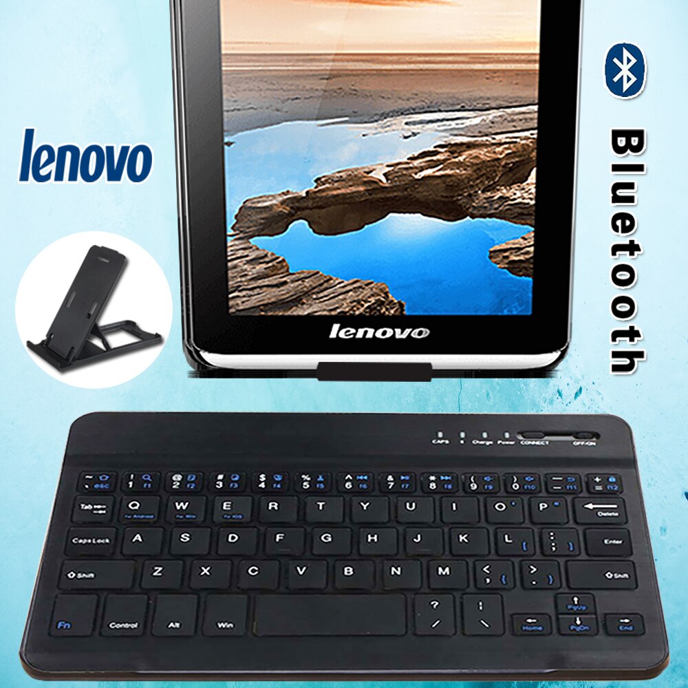 Teclado inalámbrico con Bluetooth y soporte, para Lenovo Miix 2/Miix 3/Phab/Tab 8/Tab E7/Tab E8/Tab 2/Tab 3/Tab4, tableta