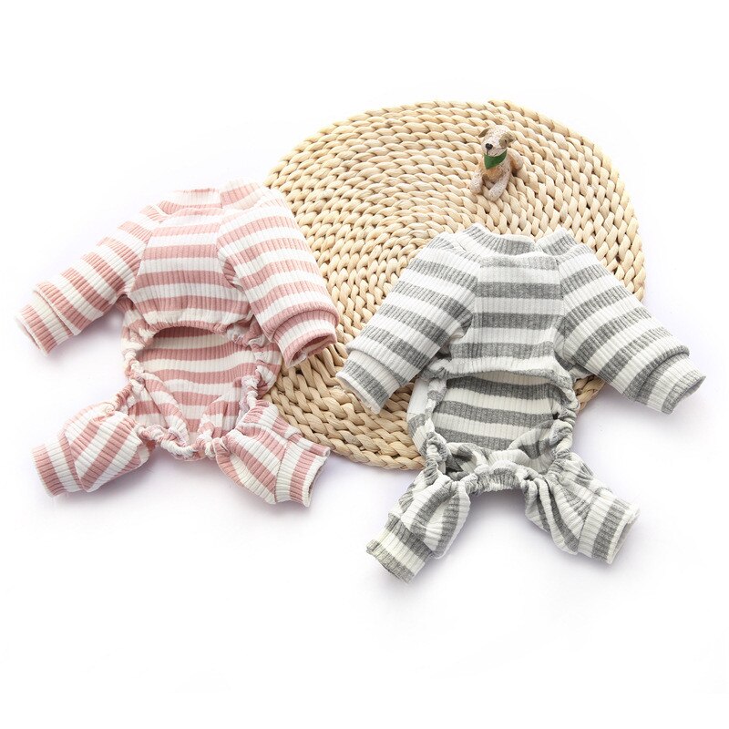 Mjuk bomull hund katt jumpsuit pyjamas för små hundar pudel yorkshire french bulldog katten overall maskota kläder kläder