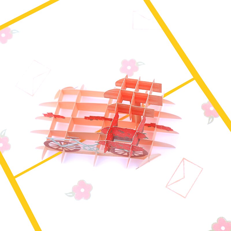 Sending Love 3D Pop-Up Cards Valentines Day Postcard with Envelope Stickers Wedding Invitation Greeting Cards Anniversary