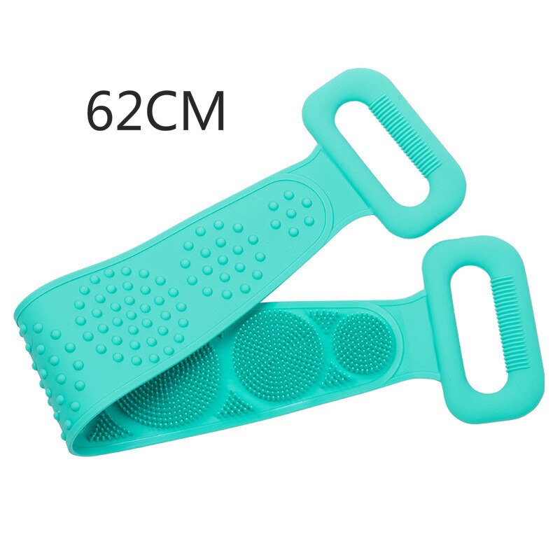 Silikon Zurück Wäscher Weiche Luffa Schlecht Handtuch Schlecht Gürtel Körper Peeling Massage Für Dusche Körper Reinigung Schlecht Dusche Gurt: Grün 62cm