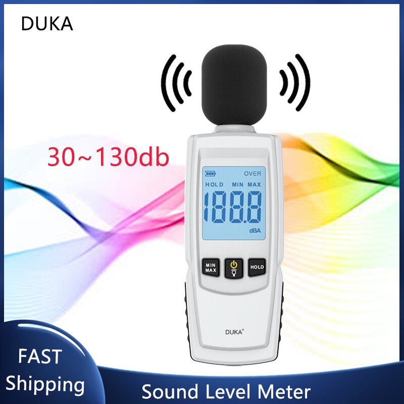 Xiaomi-medidor de nivel de sonido Digital DUKA FB1, minimedidor de sonido de 30-130dB, luz de fondo HD, medición de ruido