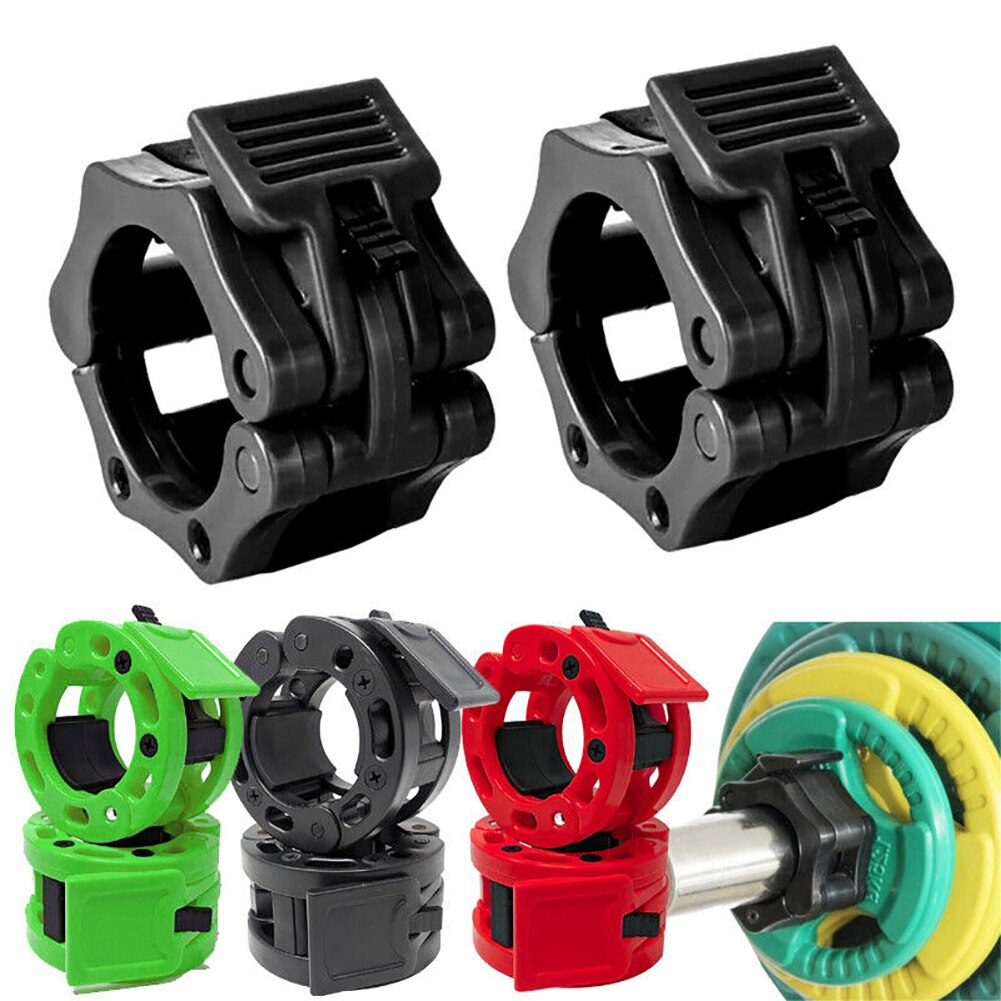 1 par de mancuernas de 25MM, pinzas para collares, bloqueo de musculación de Fitness, hebilla de gimnasio de levantamiento de pesas para entrenamiento de Crossfit