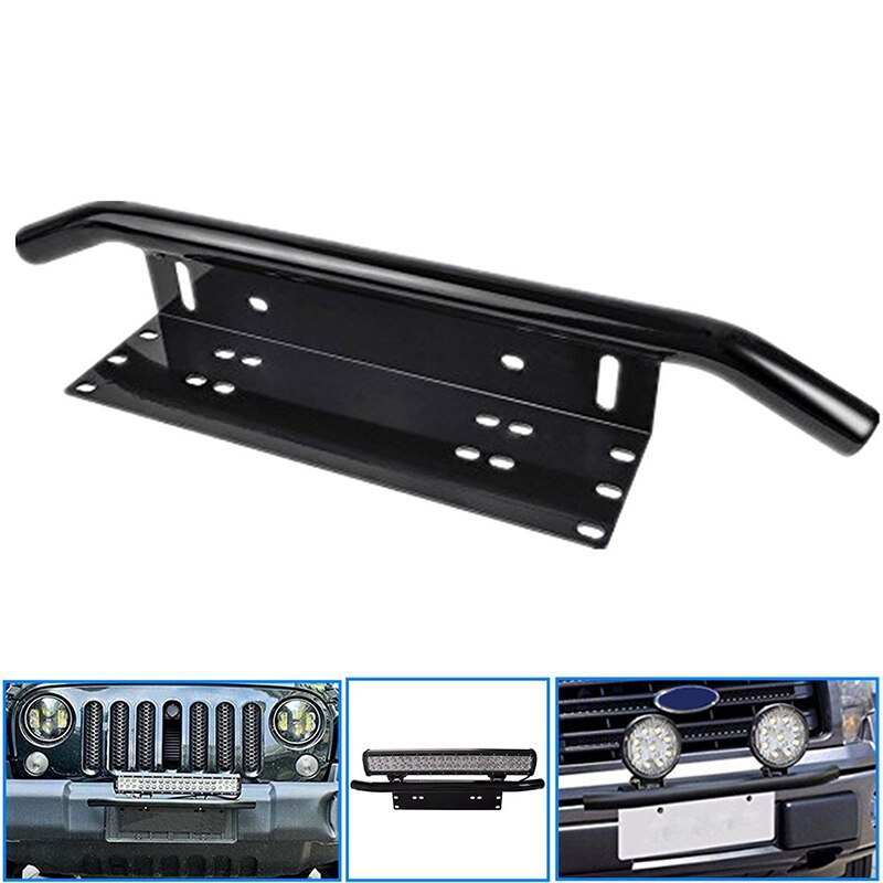Soporte de instalación para matrícula de coche, tractor, 4x4, barra parachoques, placa de matrícula, soporte Universal delantero para todoterreno