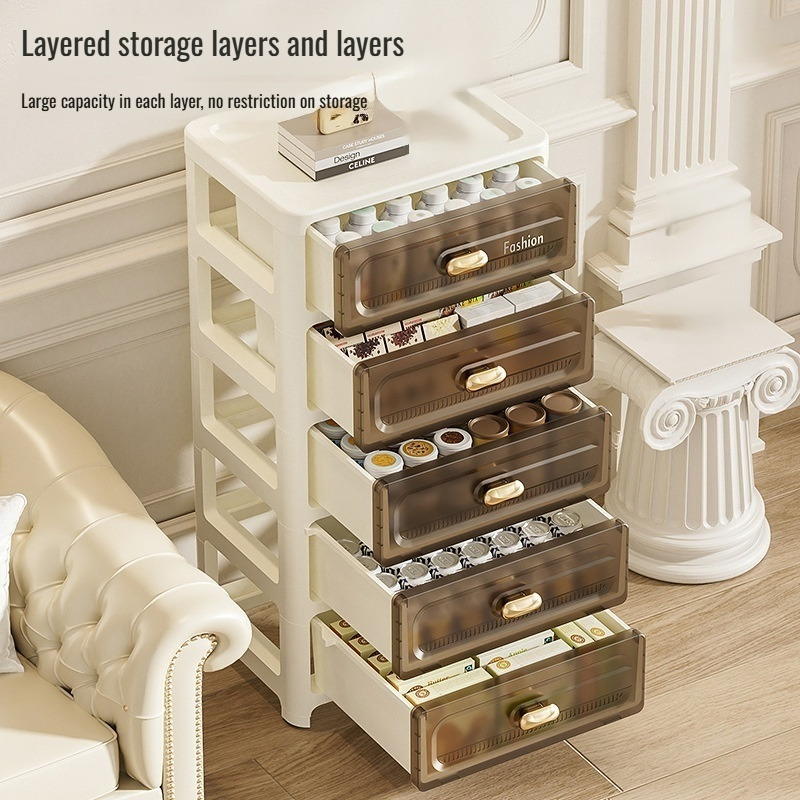 35cm wide drawer storage cabinet multilayer organizing cabinet plastic locker household storage cabinet with pulleys