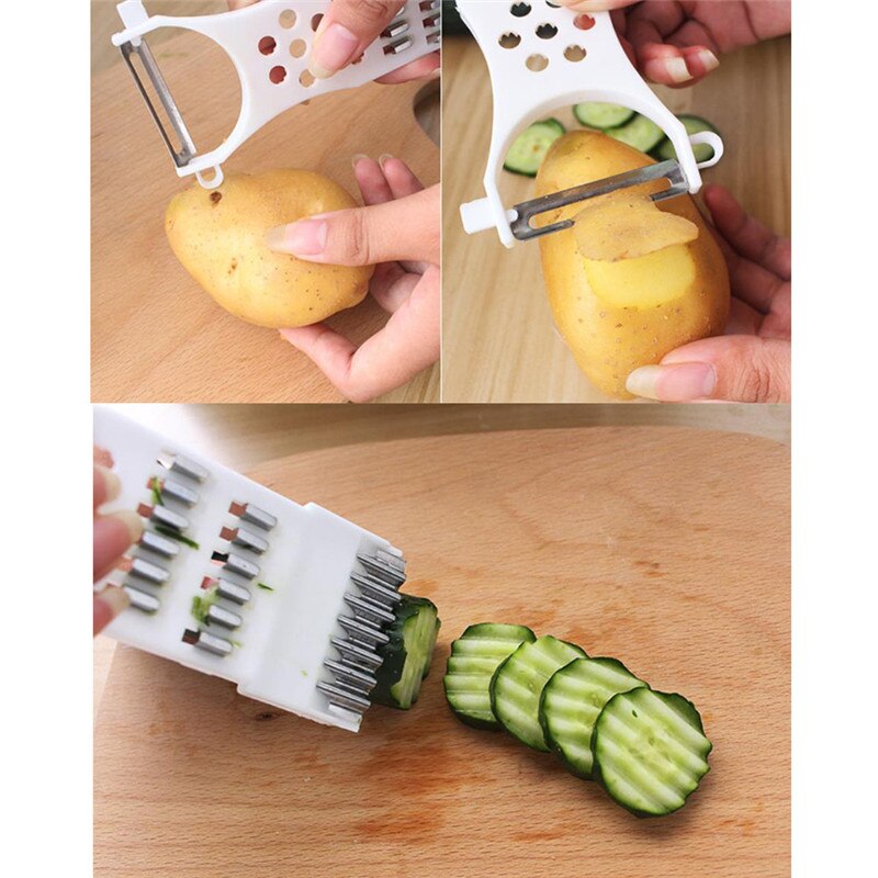 1Pc Multifunctionele Vegetable Slicer Cutter Chopper Komkommer Dunschiller Keuken Tool