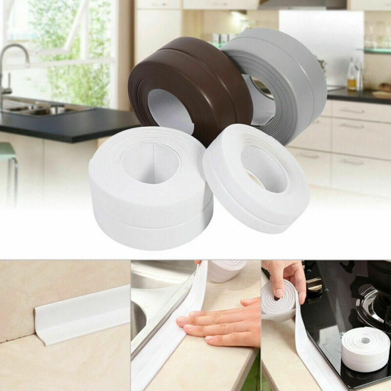3.2m selvklæbende badevæg forsegling strip køkken caulk reparation pvc badeværelse køkken vandtæt meldugbestandig tape