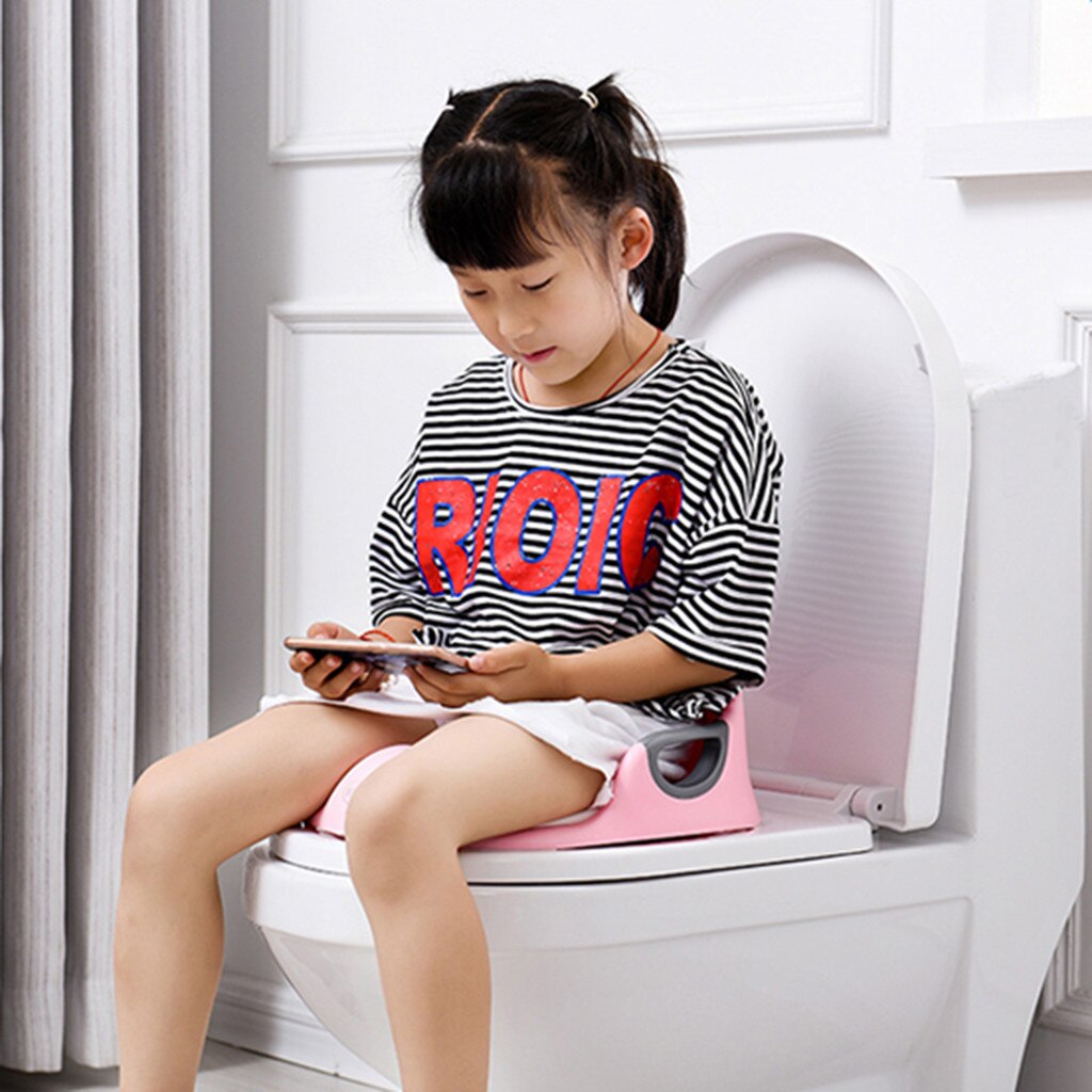 Potty Training Seat For Kids Toilet Seat For Baby With Cushion Handle And Brush Toddlers Toilet Training Seat For Baby Safety