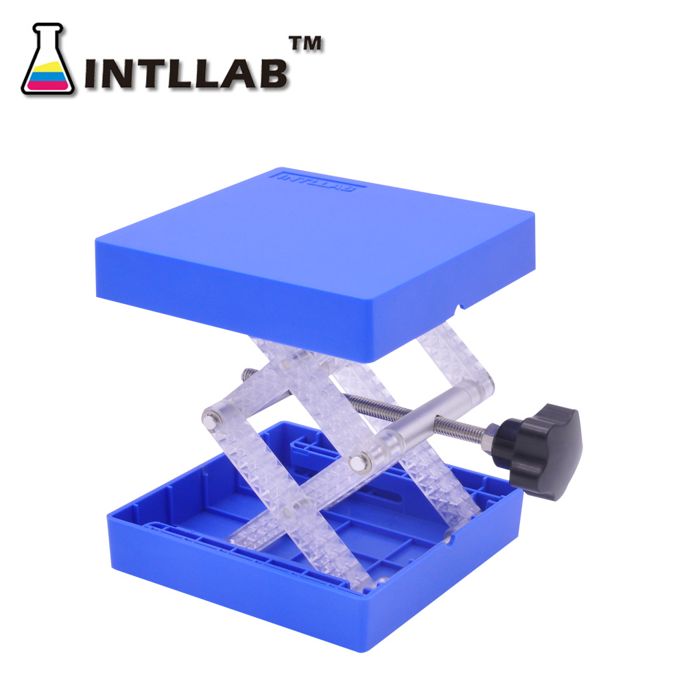 Laboratorium Lifting Platform Stand Rack Schaar Jack Bench Lifter Tafel Lab 100X100 Mm Rvs Voor Wetenschappelijke Experiment