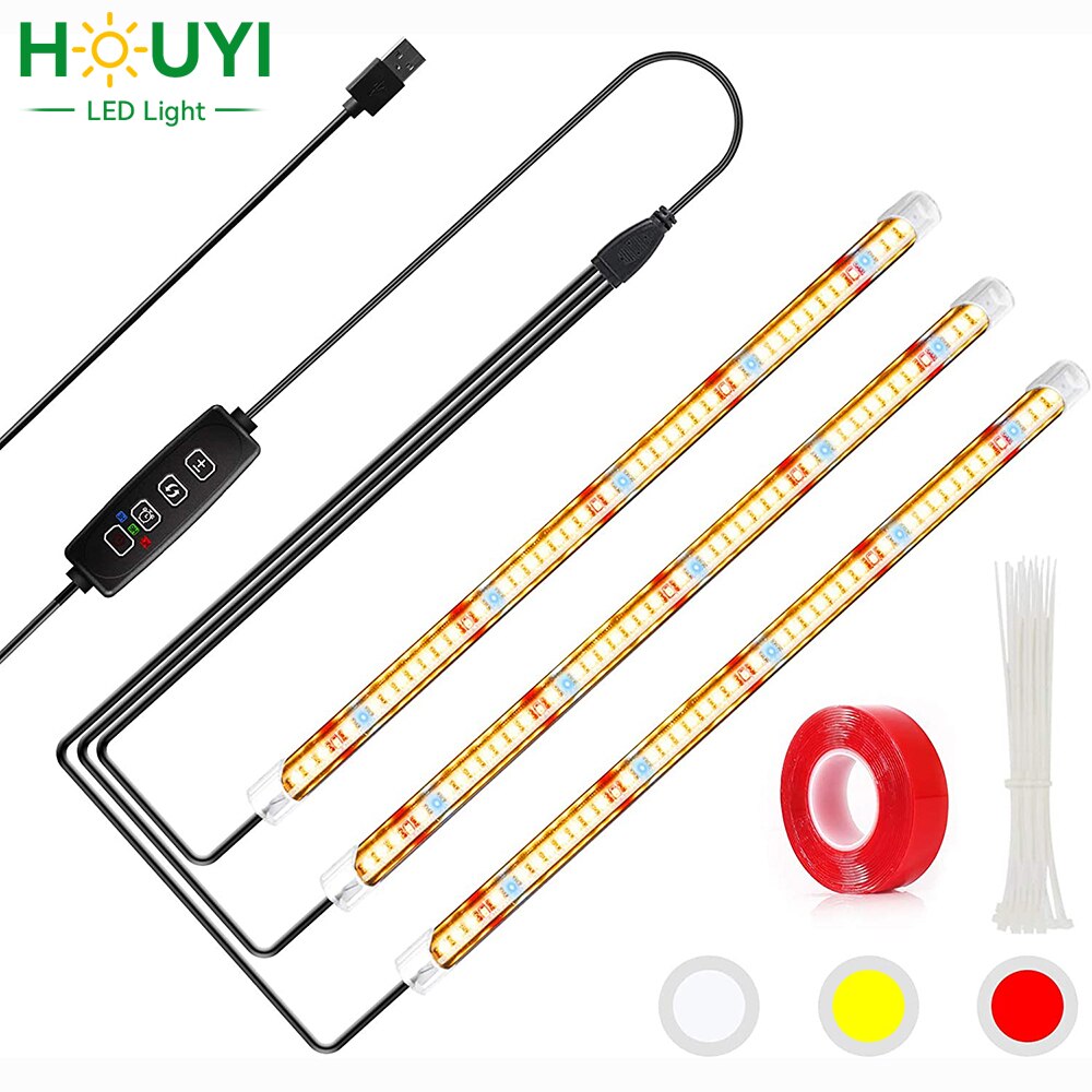 Houyi Led Plant Licht T5 Full Spectrum 3500K Rood Licht Led Verlichting Met Timer 10 Helderheid Niveaus Led Plant lamp Voor Kassen