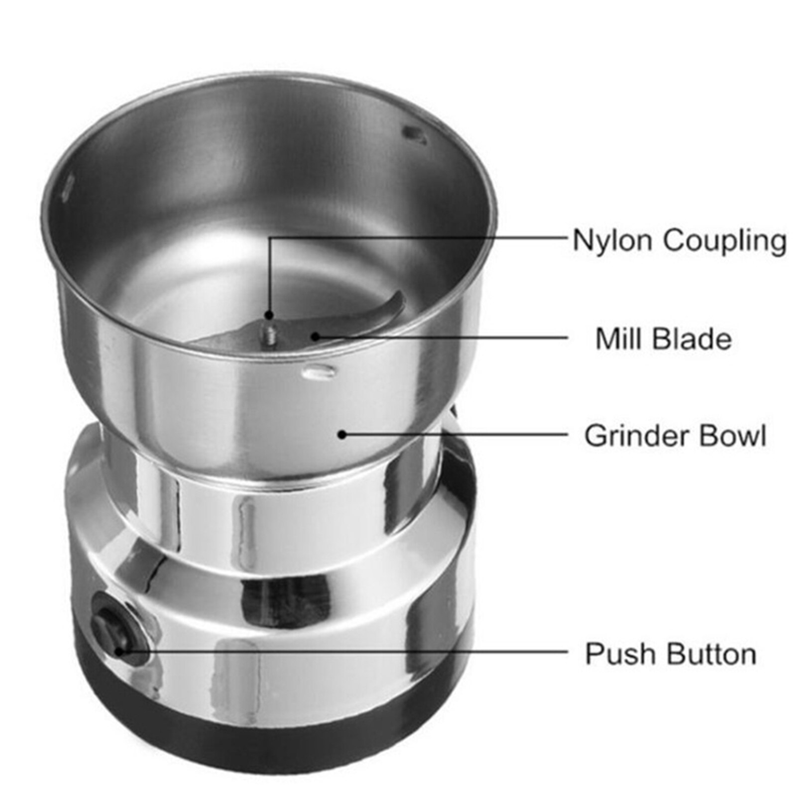Multifunction Smash Machine Electric Mill Spice Pulverizer Grinding Machine Tool Stainless Steel Electric Coffee Bean Grinder
