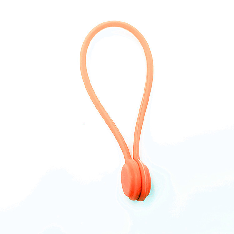 Enrouleur de câble magnétique, 10 pièces, support de bobine magnétique pour téléphone portable, Type casque, casque, organisateur de câbles, stockage de câbles de données: Orange