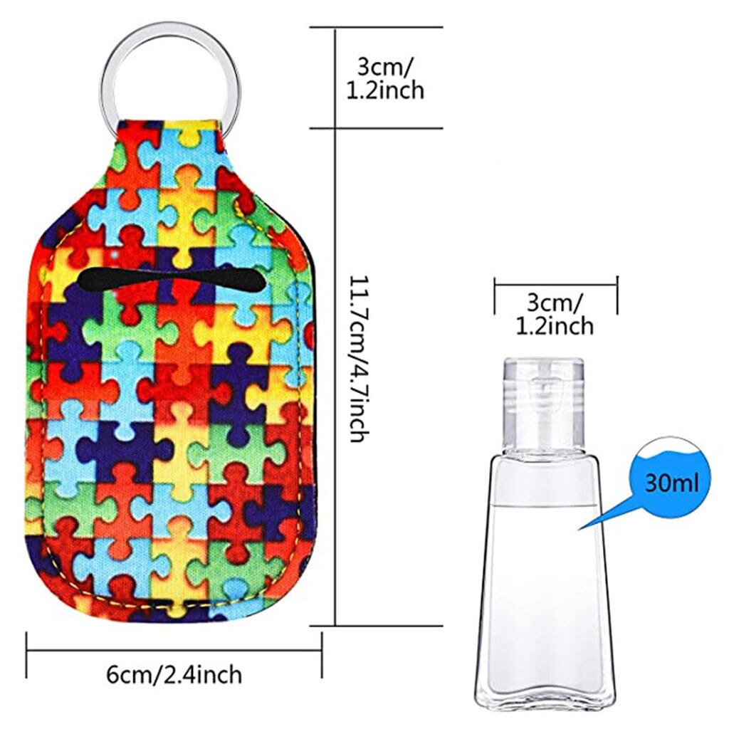 Hand Sanitizer Keychain Holder Portable Travel Bottle Refillable Containers Flip Cap Reusable Bottles with Keychain Carrier