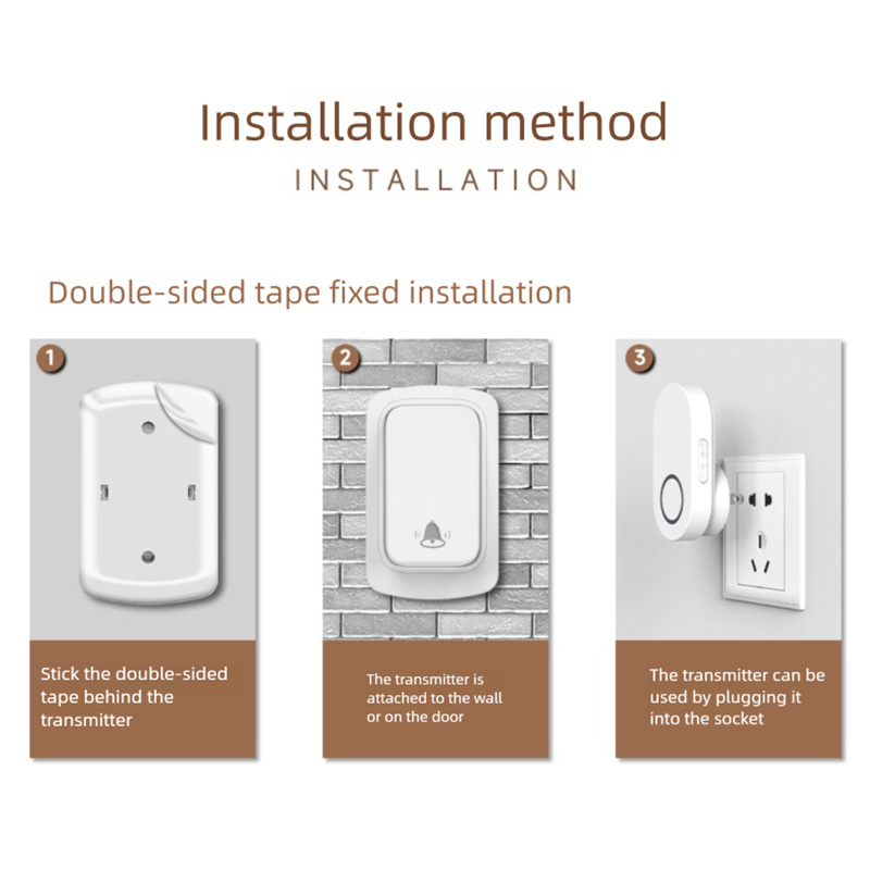 Home Waterproof Battery Free Self Generating Power Doorbell With 60 Ringtones And High Volume AC Electronic Wireless Door Bell