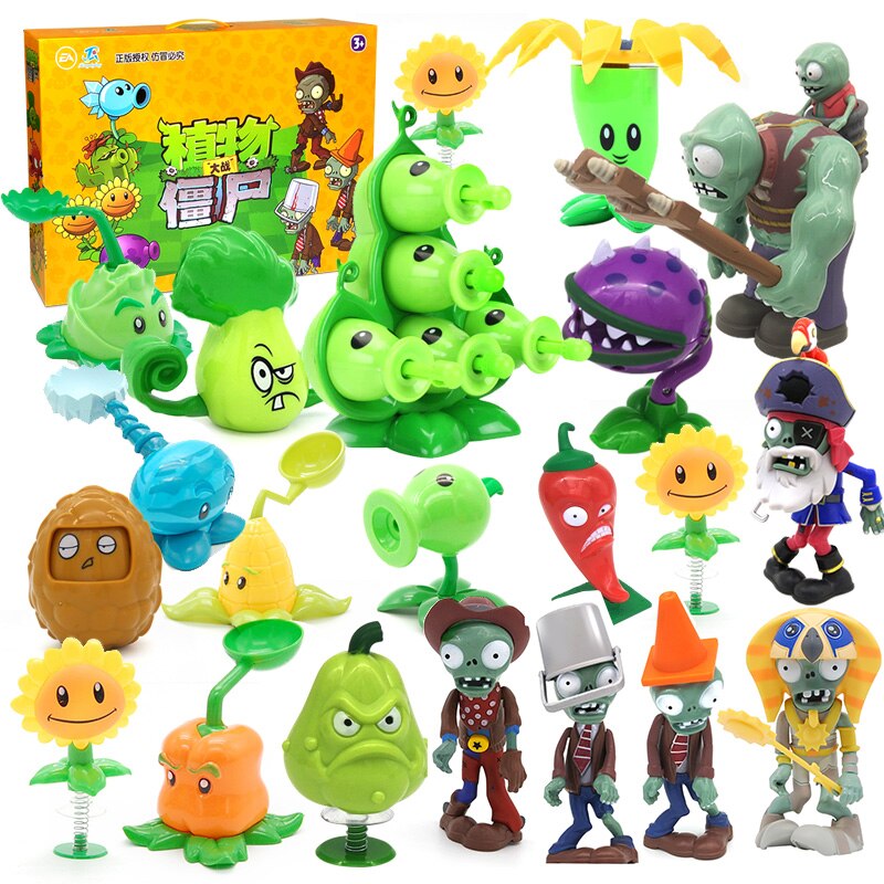 Role Plants Pea shooting Zombie 2 Toys Full Set for Boys Ejection Anime Children&#39;s Dolls Action Figure Model Toy No Box